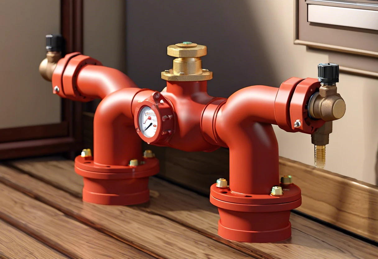 A backflow preventer device designed to prevent the reversal of water flow in plumbing systems.