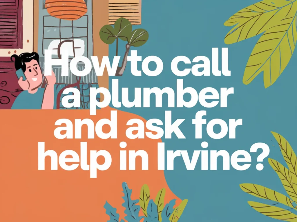 Illustration of a person looking to call a plumber for help in Irvine.