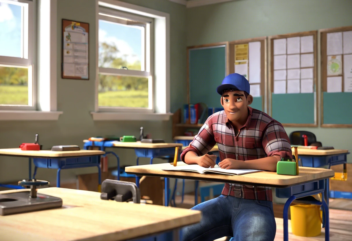 A student in a classroom studying for certified plumber training, illustrating the duration and education needed to become a certified plumber.