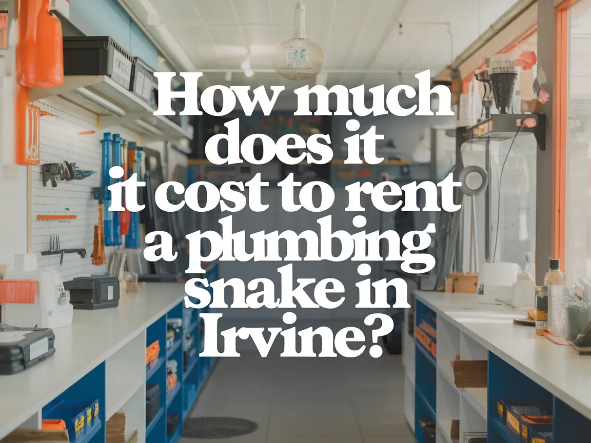 Interior view of a rental shop with plumbing snakes and tools, relevant to how much it costs to rent a plumbing snake in Irvine