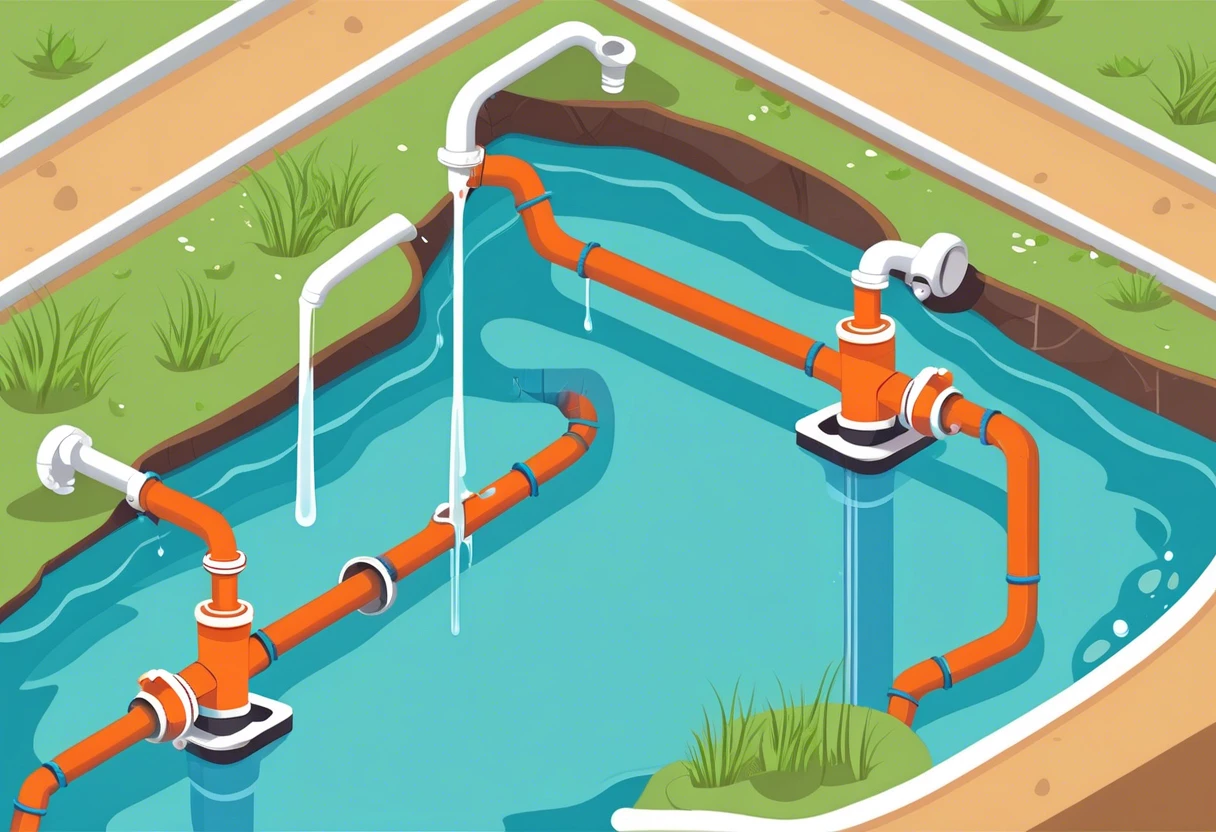 Diagram showing cross connection in plumbing with pipes and water flow, emphasizing plumbing safety.