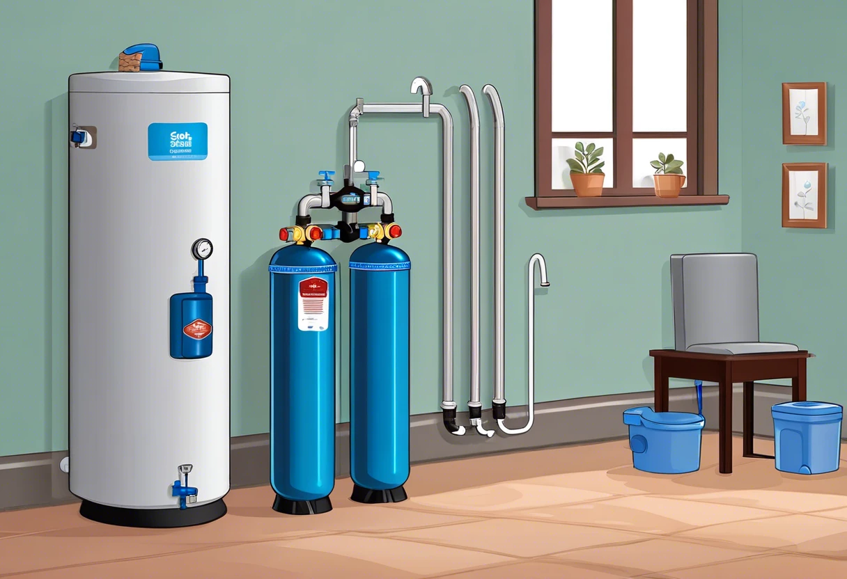 Installation setup for a pre-plumbed water softener system