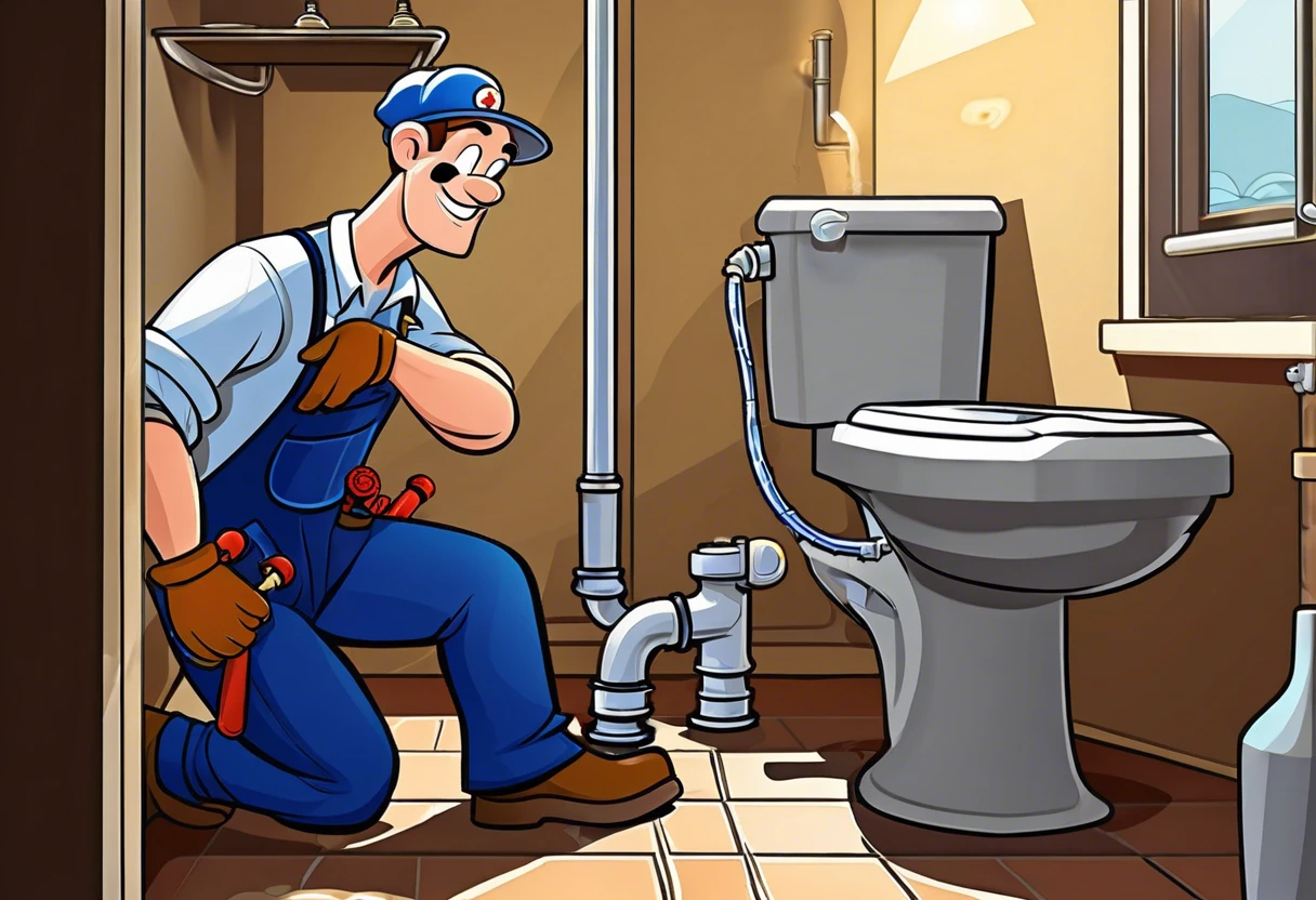 Plumber fixing toilet plumbing in Irvine indicating landlord responsibility