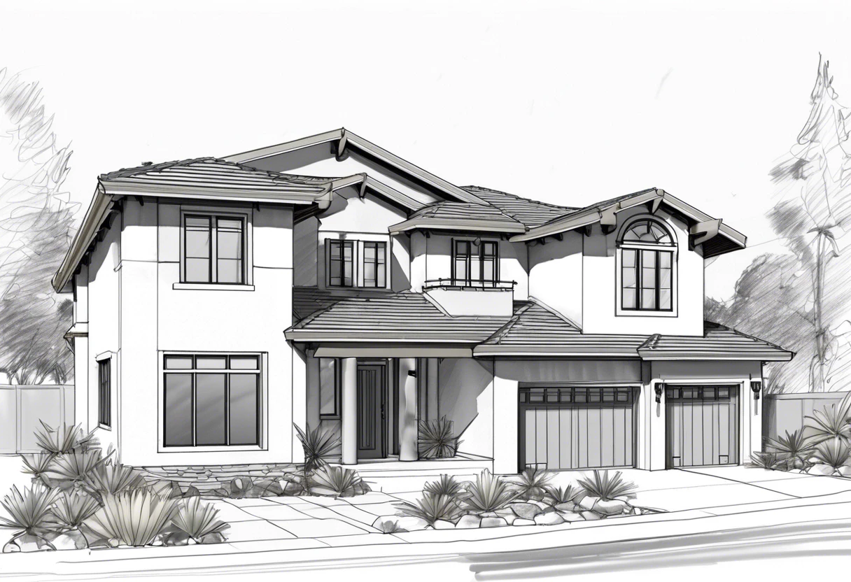 Illustration of a new house in Irvine highlighting plumbing cost considerations.