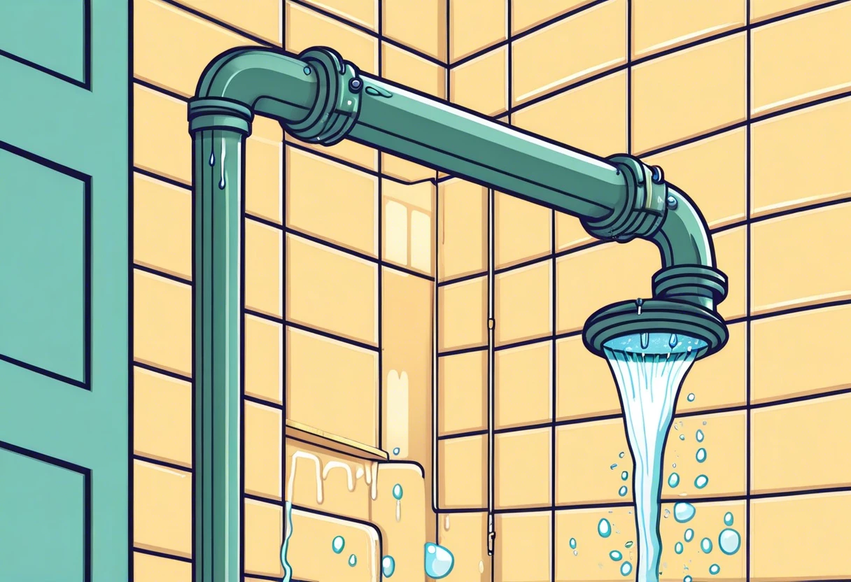 Leaking plumbing in a bathroom, relevant to landlord responsibilities for plumbing repairs.