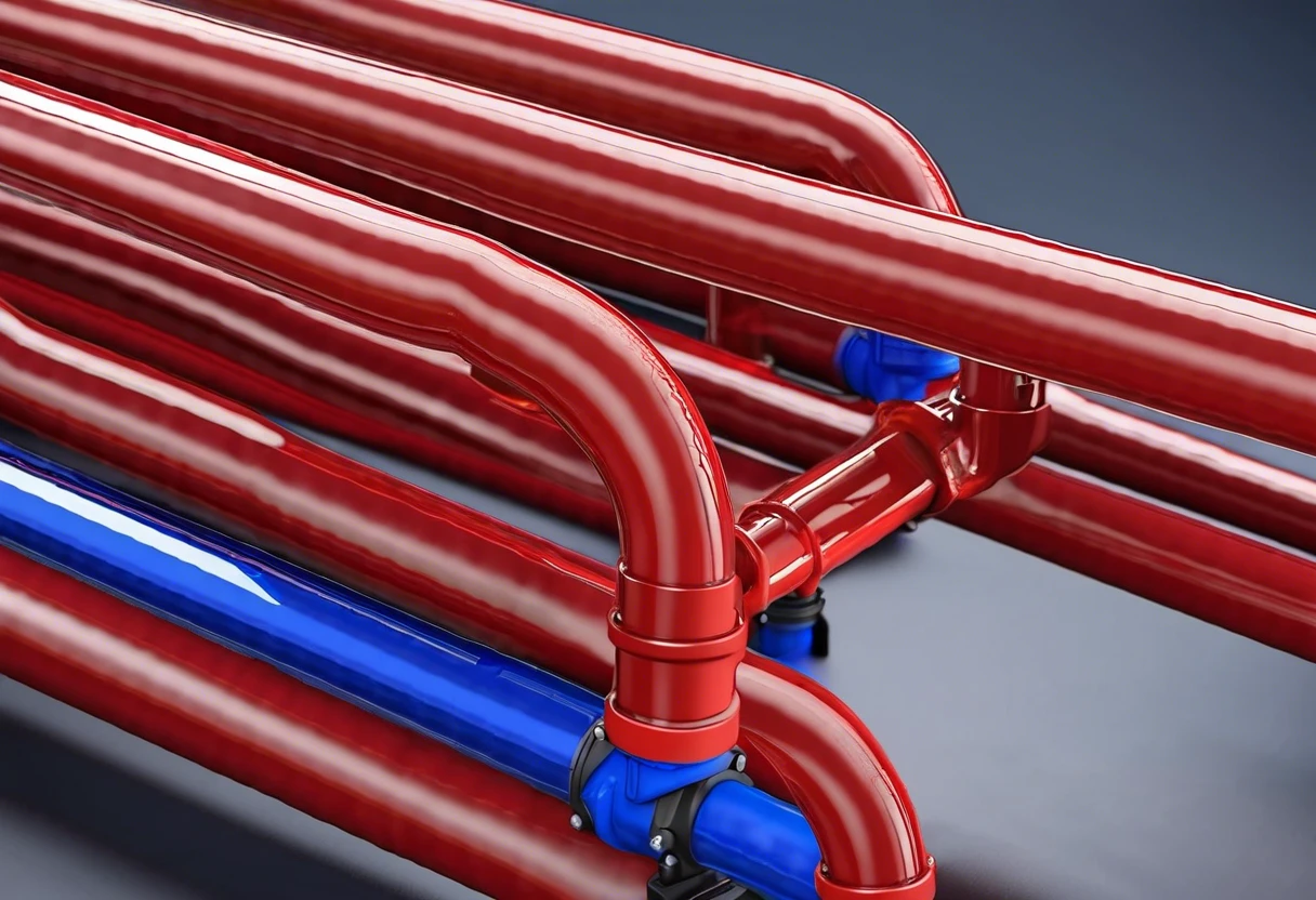 Close-up of PEX plumbing pipes demonstrating durability and longevity.