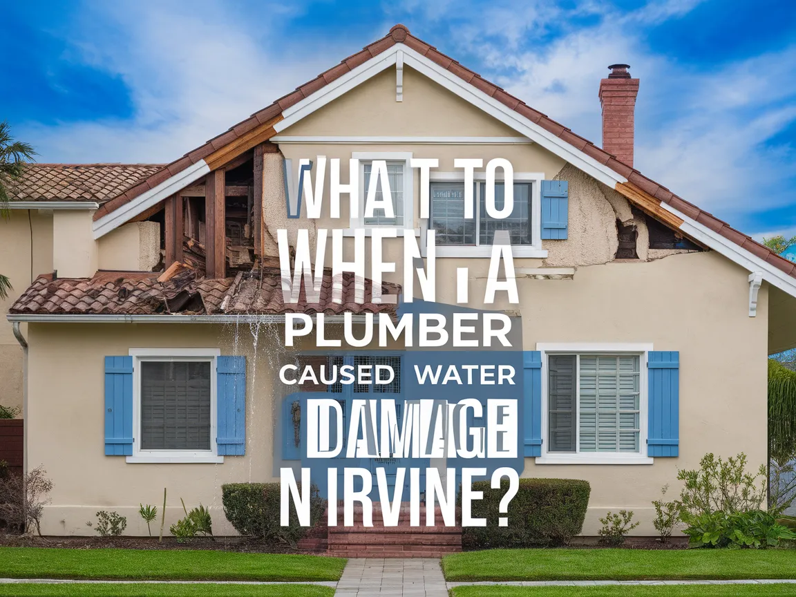 Home with visible water damage caused by a plumber in Irvine.