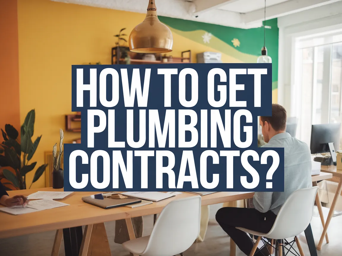 A person working in an office setting focused on obtaining plumbing contracts.