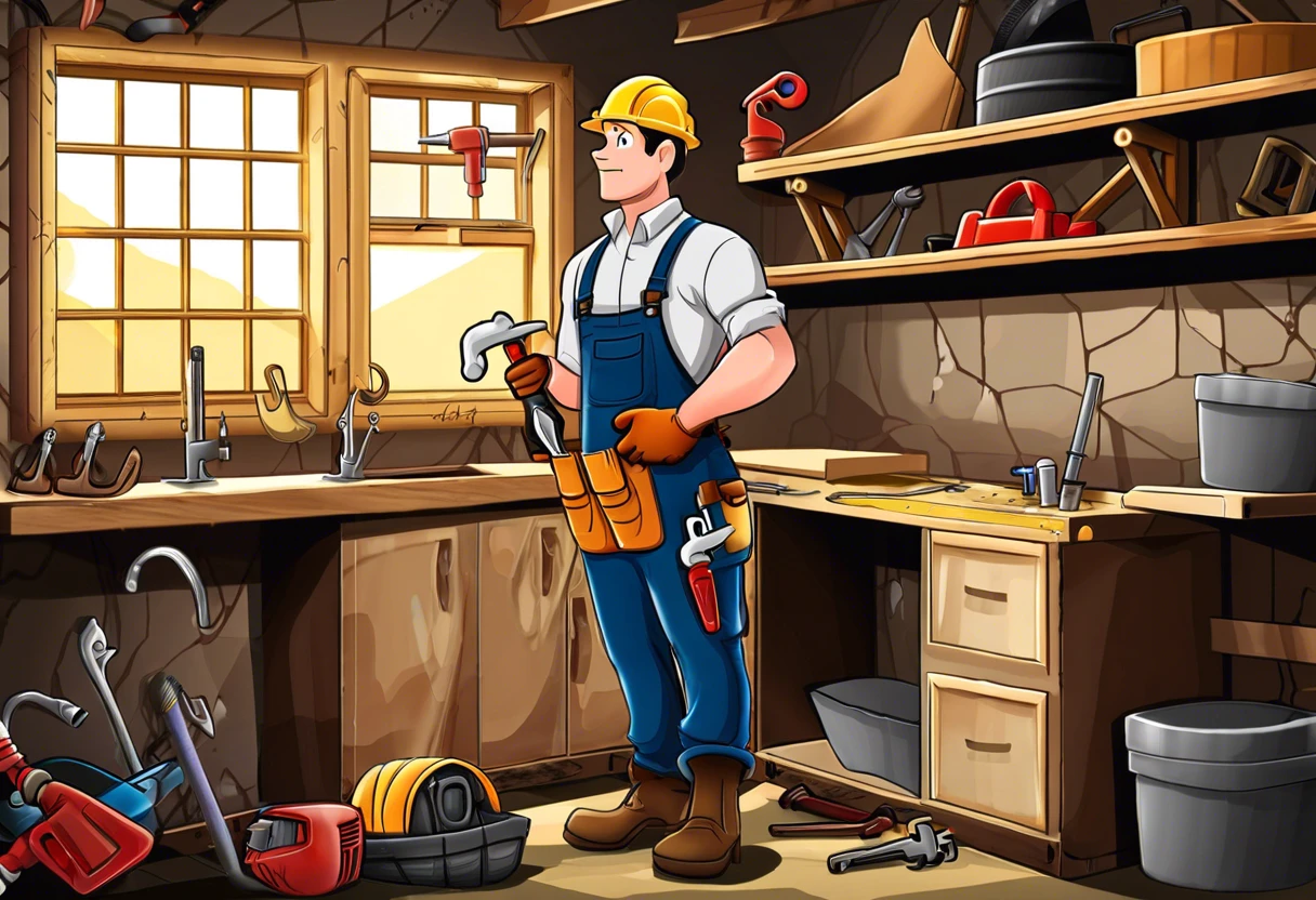 Plumber with Tools in Workshop Ready for Plumbing Contracts