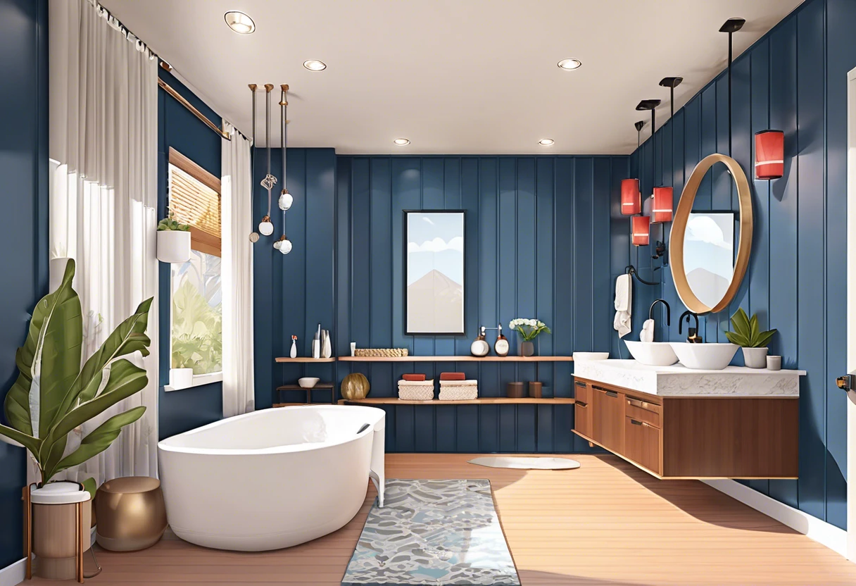 Modern bathroom featuring plumbing pipes commonly used in Irvine houses.