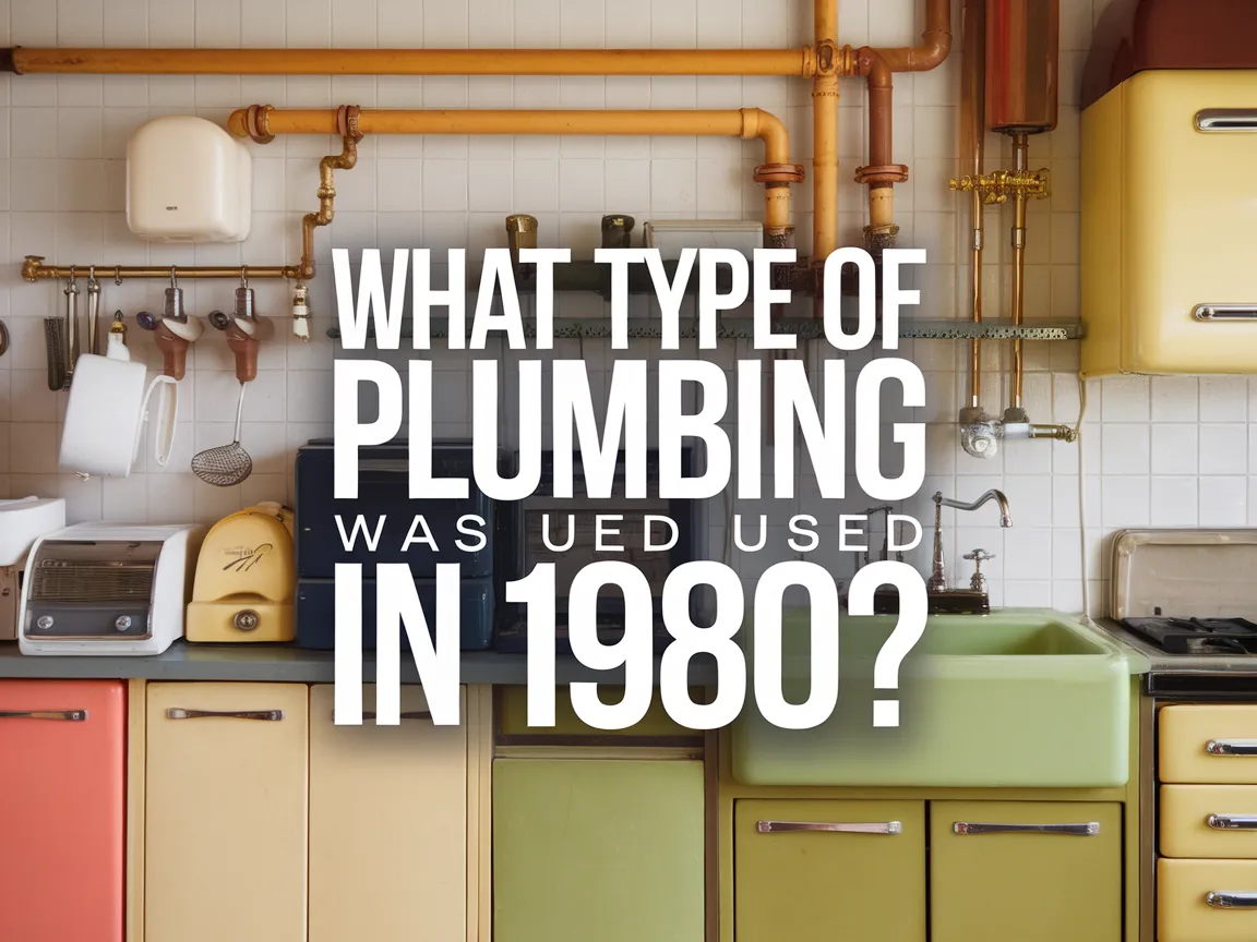 Interior view of a kitchen showcasing plumbing types commonly used in the 1980s.