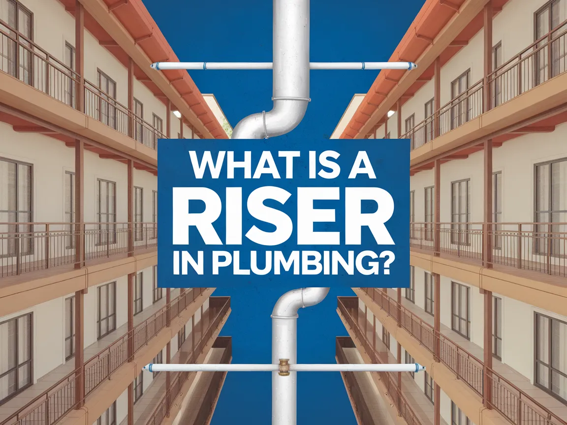 Illustration of a plumbing riser in a building, explaining its role in plumbing systems.