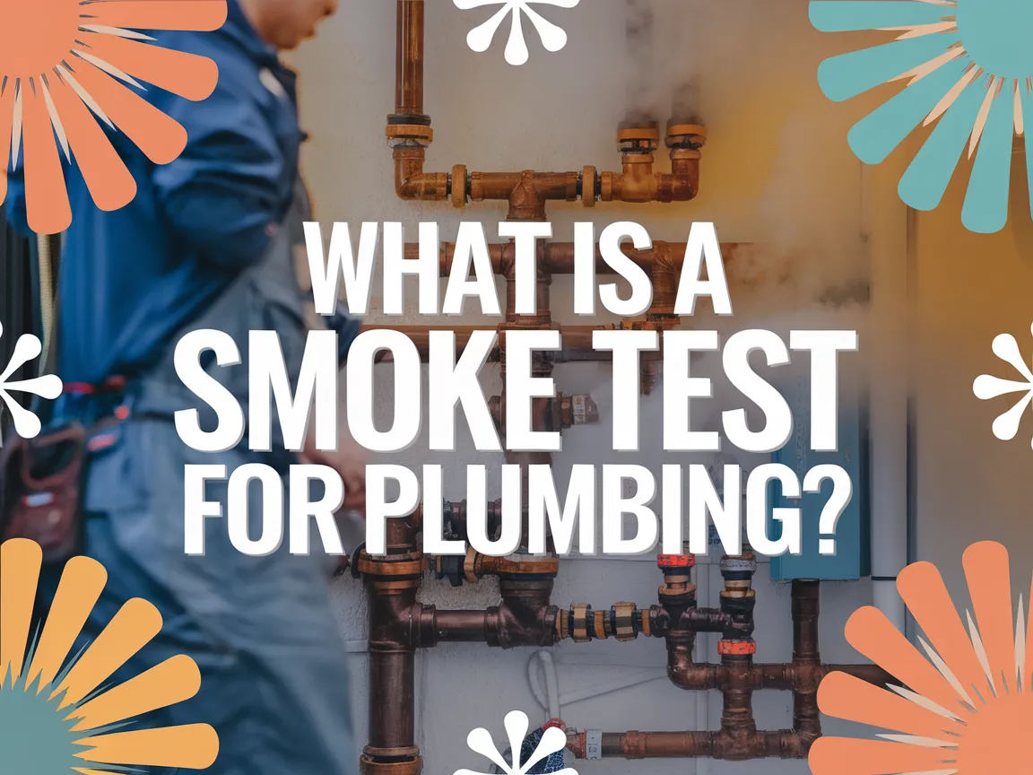 Plumber performing a smoke test for plumbing systems